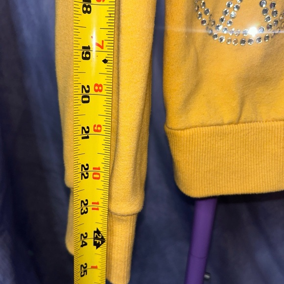 Y2K Victoria’s Secret Pink Yellow Bling Jacket Full Zip Hoodie Sweatshirt  M - Picture 7 of 7